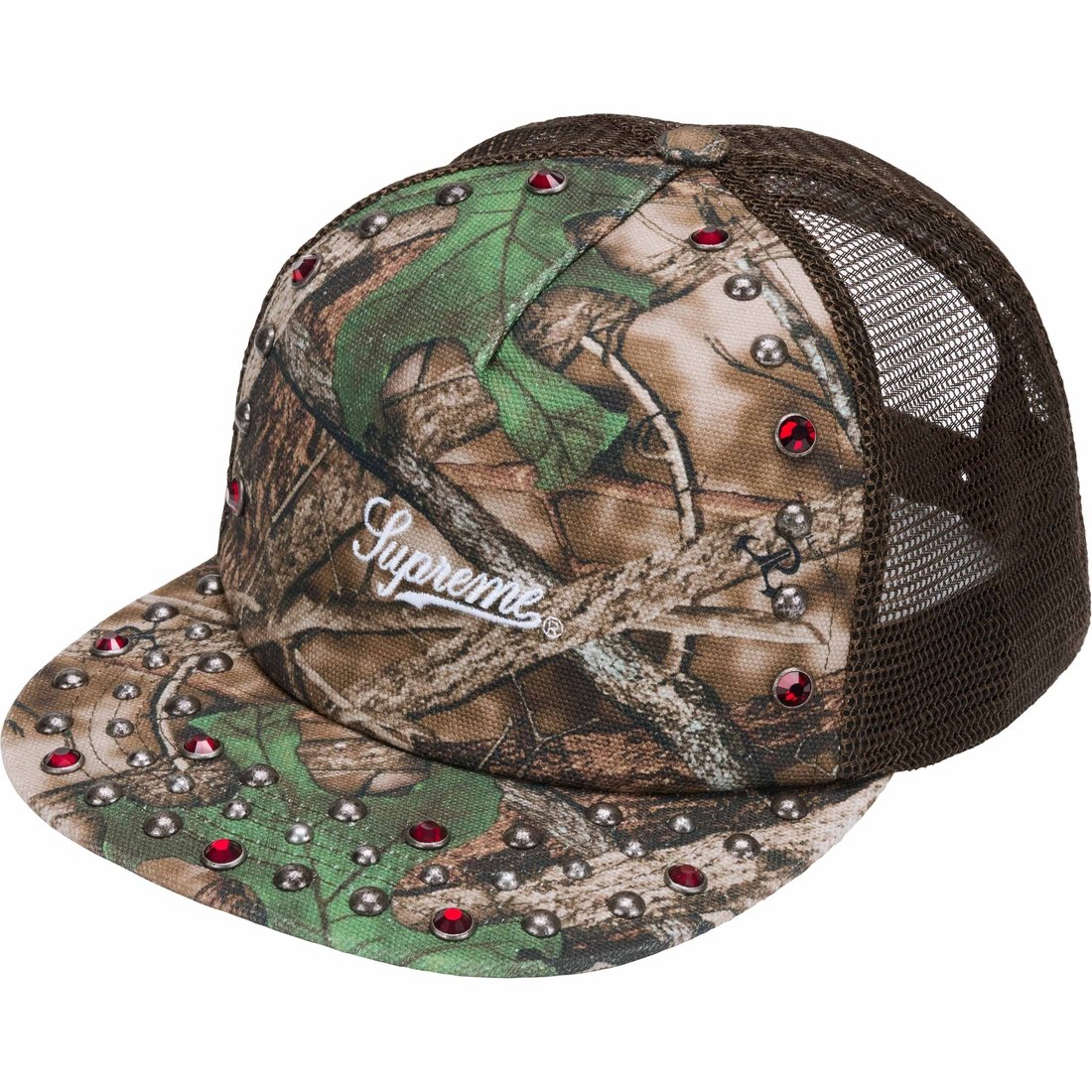 Details on Supreme b.b. Simon Studded Canvas Mesh Back 5-Panel TrueTimber® HTC Fall Camo from fall winter
                                                    2024 (Price is $88)