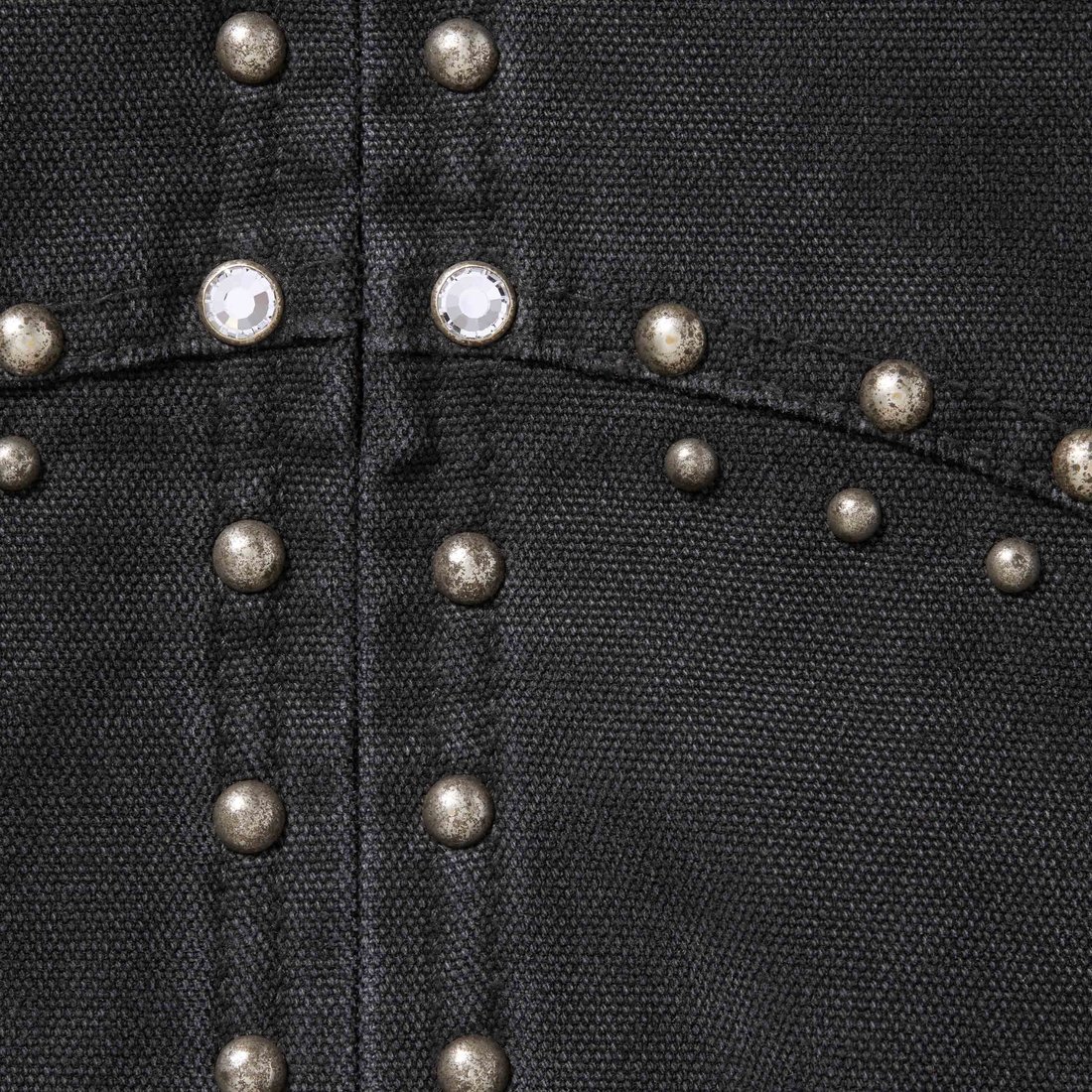 Details on Supreme b.b. Simon Studded Work Jacket Black from fall winter
                                                    2024 (Price is $498)