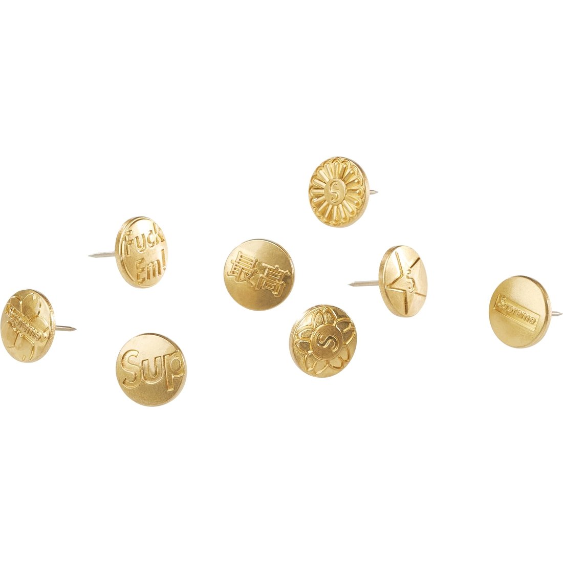 Details on Supreme CDW Push Pin Set Brass from fall winter
                                                    2024 (Price is $32)