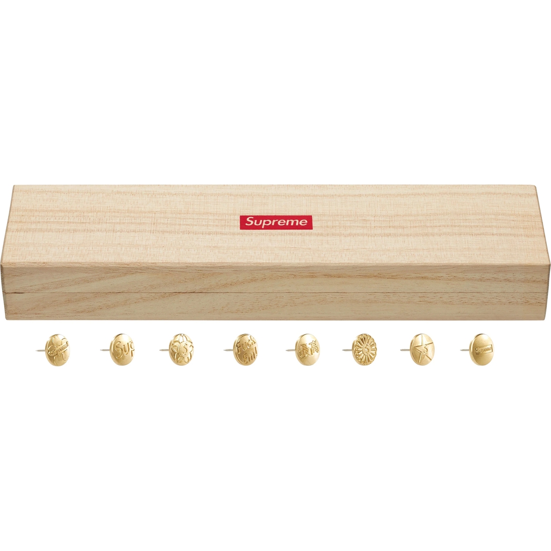 Details on Supreme CDW Push Pin Set Brass from fall winter
                                                    2024 (Price is $32)