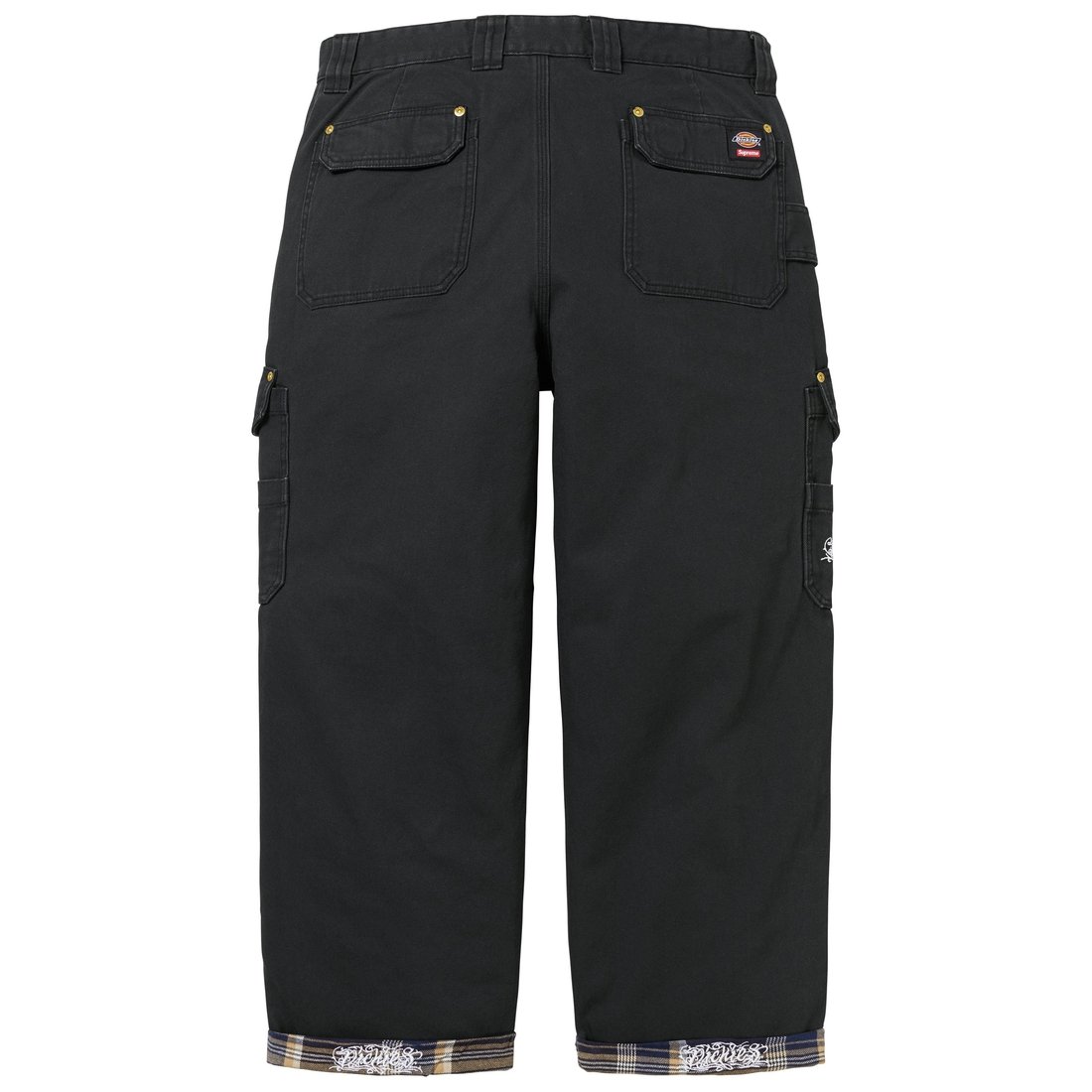 Details on Supreme Dickies Flannel Lined Cargo Pant Black from fall winter
                                                    2024 (Price is $168)