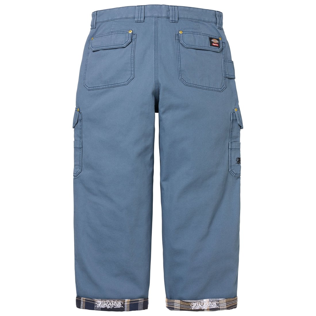 Details on Supreme Dickies Flannel Lined Cargo Pant Light Blue from fall winter
                                                    2024 (Price is $168)