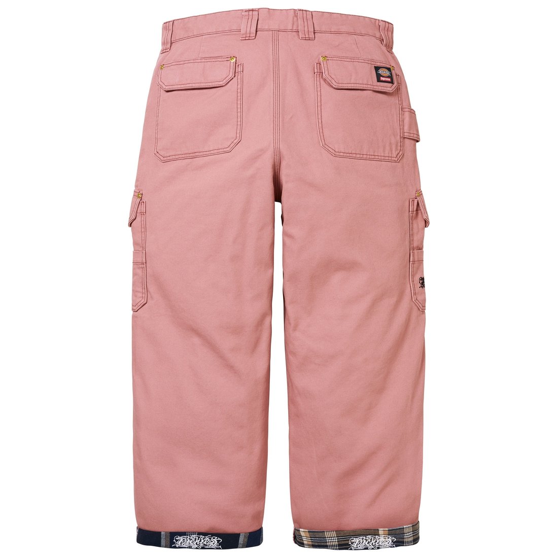 Details on Supreme Dickies Flannel Lined Cargo Pant Pink from fall winter
                                                    2024 (Price is $168)