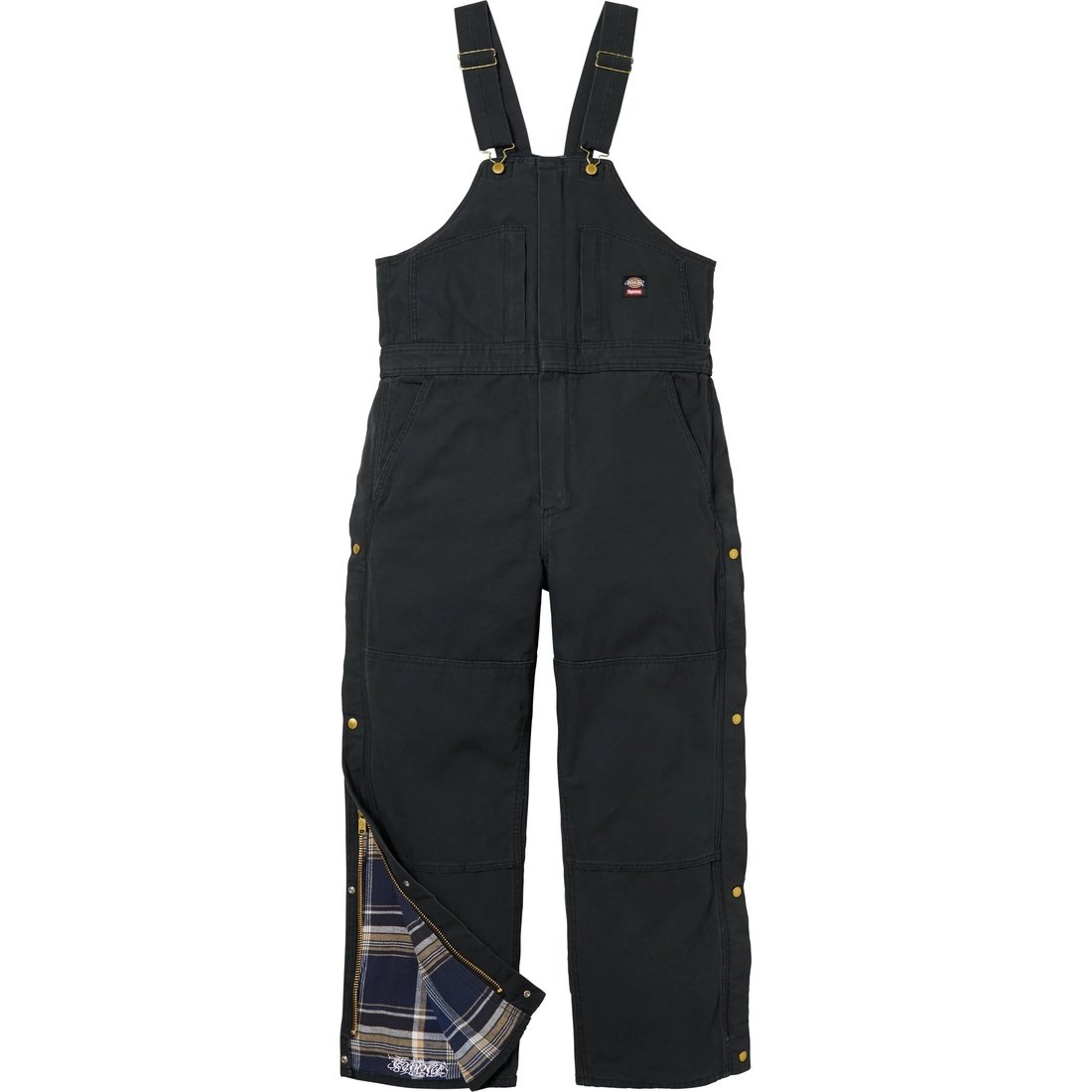 Details on Supreme Dickies Flannel Lined Overall Black from fall winter
                                                    2024 (Price is $198)