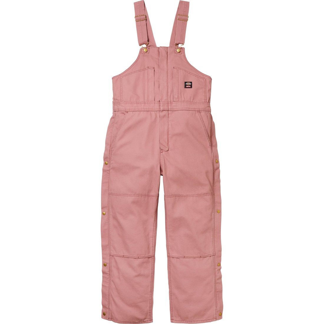 Details on Supreme Dickies Flannel Lined Overall Pink from fall winter
                                                    2024 (Price is $198)