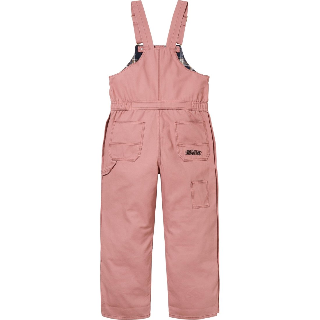 Details on Supreme Dickies Flannel Lined Overall Pink from fall winter
                                                    2024 (Price is $198)