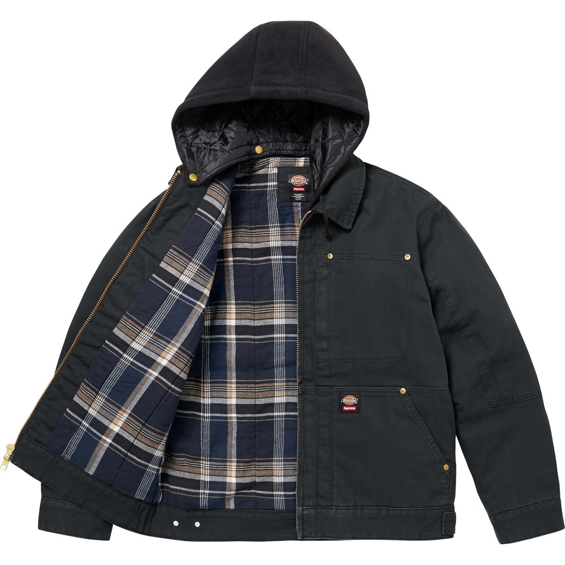 Details on Supreme Dickies Hooded Work Jacket Black from fall winter
                                                    2024 (Price is $198)