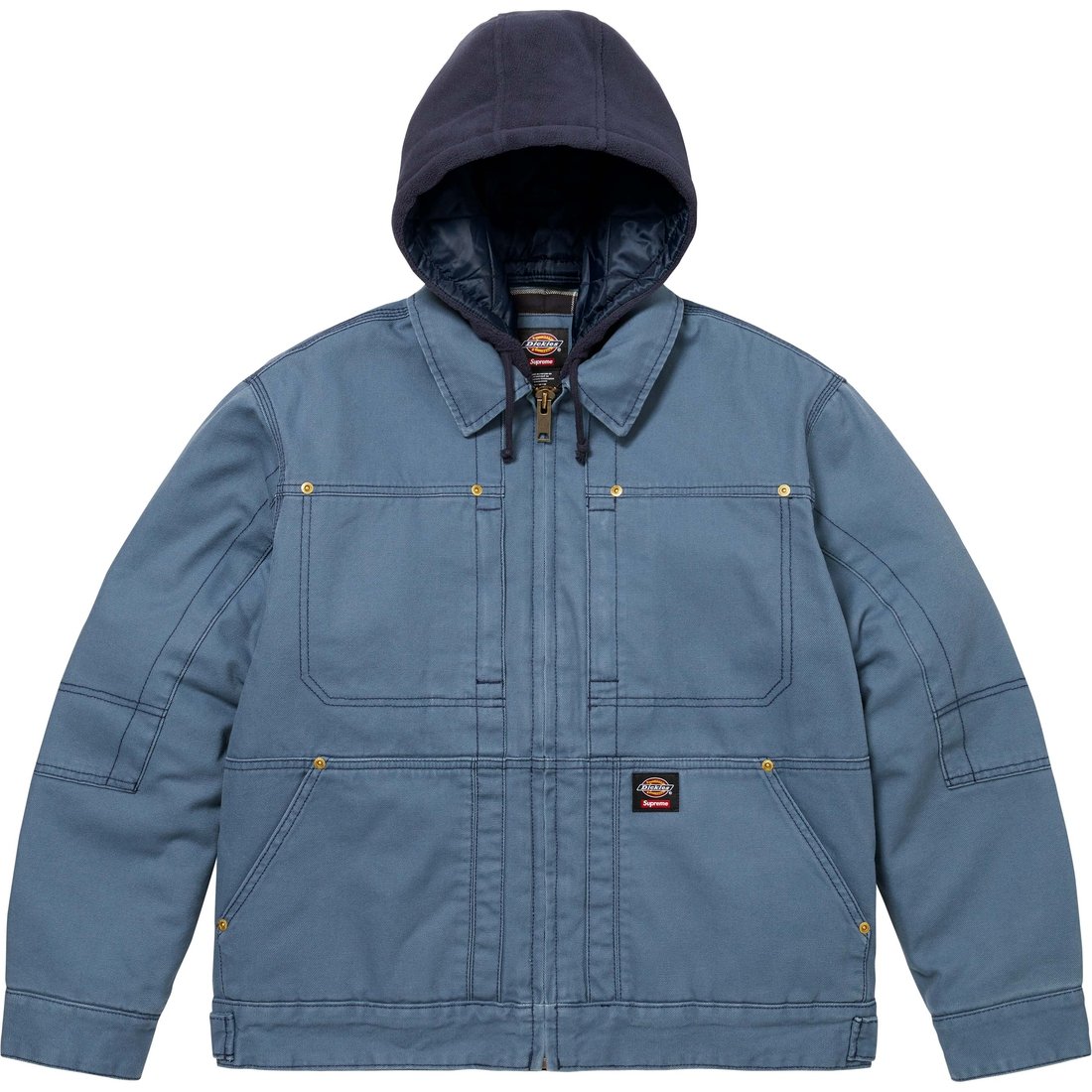 Details on Supreme Dickies Hooded Work Jacket Light Blue from fall winter
                                                    2024 (Price is $198)