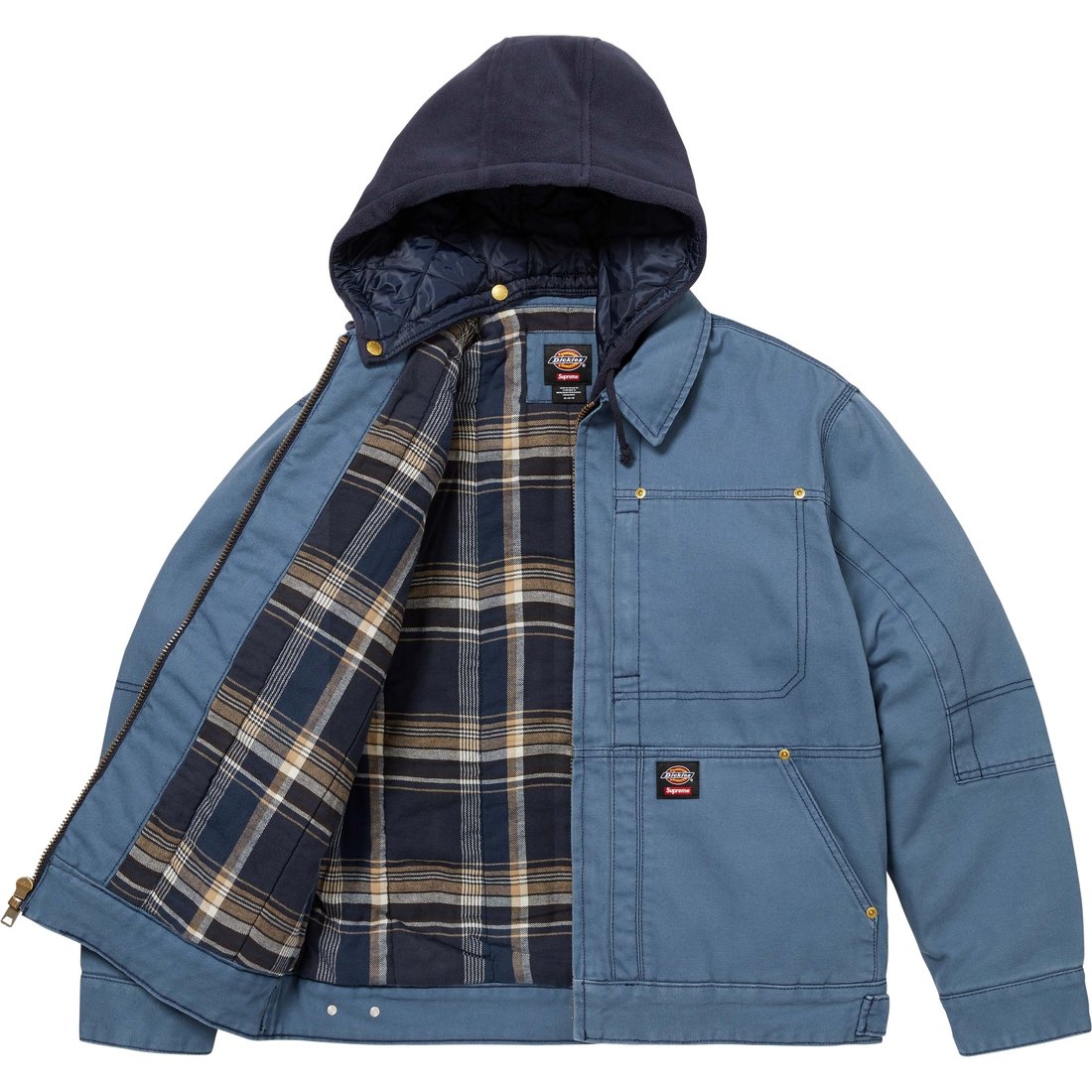 Details on Supreme Dickies Hooded Work Jacket Light Blue from fall winter
                                                    2024 (Price is $198)