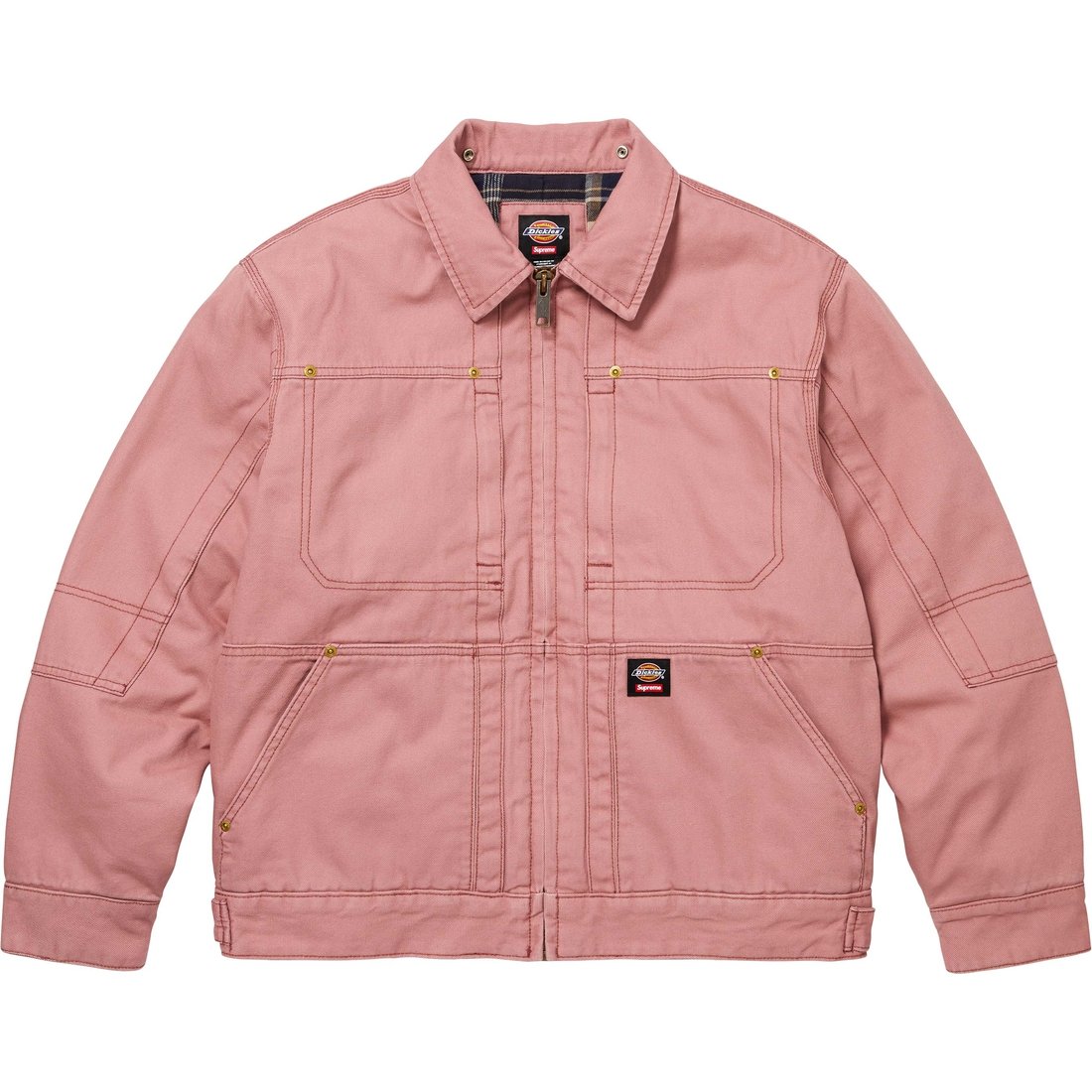 Details on Supreme Dickies Hooded Work Jacket Pink from fall winter
                                                    2024 (Price is $198)