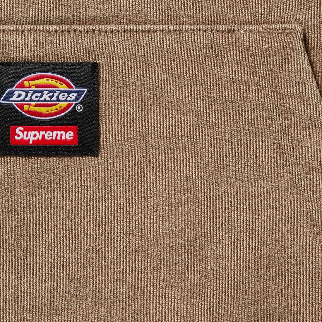 Details on Supreme Dickies Quilted Lined Zip Up Hooded Sweatshirt Light Tan from fall winter
                                                    2024 (Price is $148)