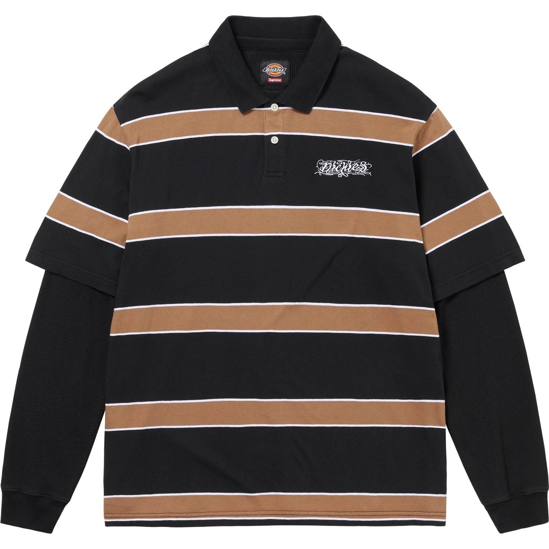 Details on Supreme Dickies Thermal Polo Black from fall winter
                                                    2024 (Price is $98)