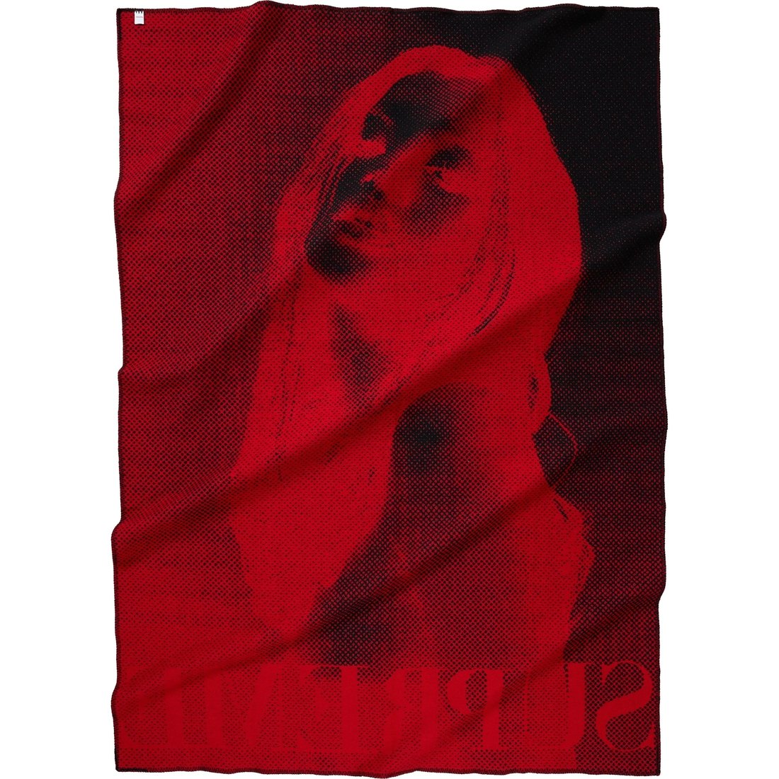 Details on Supreme Faribault Woolen Mill Kate Moss Throw Blanket Red from fall winter
                                                    2024 (Price is $398)