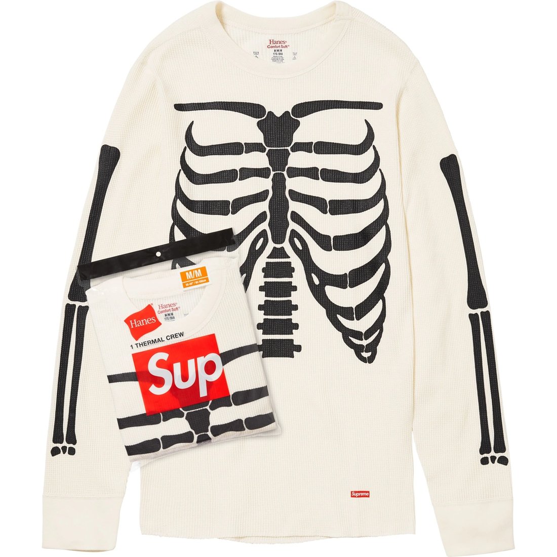 Details on Supreme Hanes Bones Thermal Crew (1 Pack) Natural from fall winter
                                                    2024 (Price is $32)