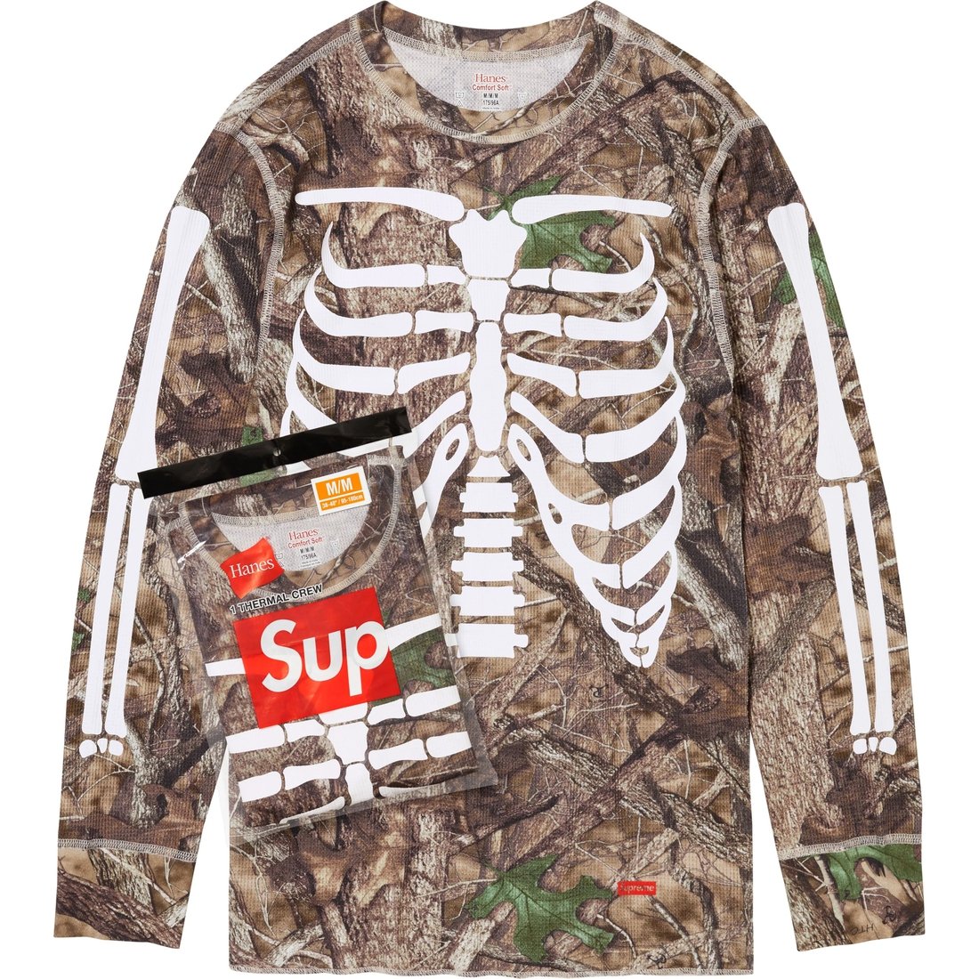 Details on Supreme Hanes Bones Thermal Crew (1 Pack) TrueTimber® HTC Fall Camo from fall winter
                                                    2024 (Price is $32)