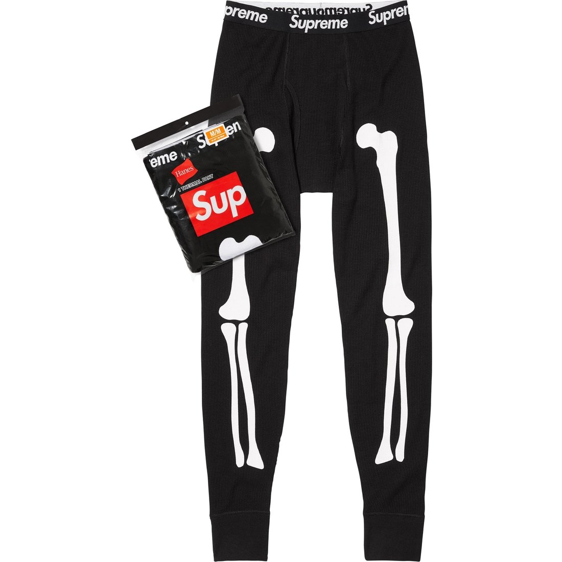 Details on Supreme Hanes Bones Thermal Pant (1 Pack) Black from fall winter
                                                    2024 (Price is $32)