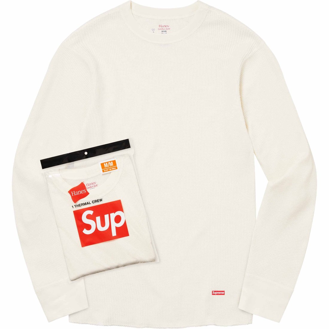 Details on Supreme Hanes Thermal Crew (1 Pack) Natural from fall winter
                                                    2024 (Price is $30)