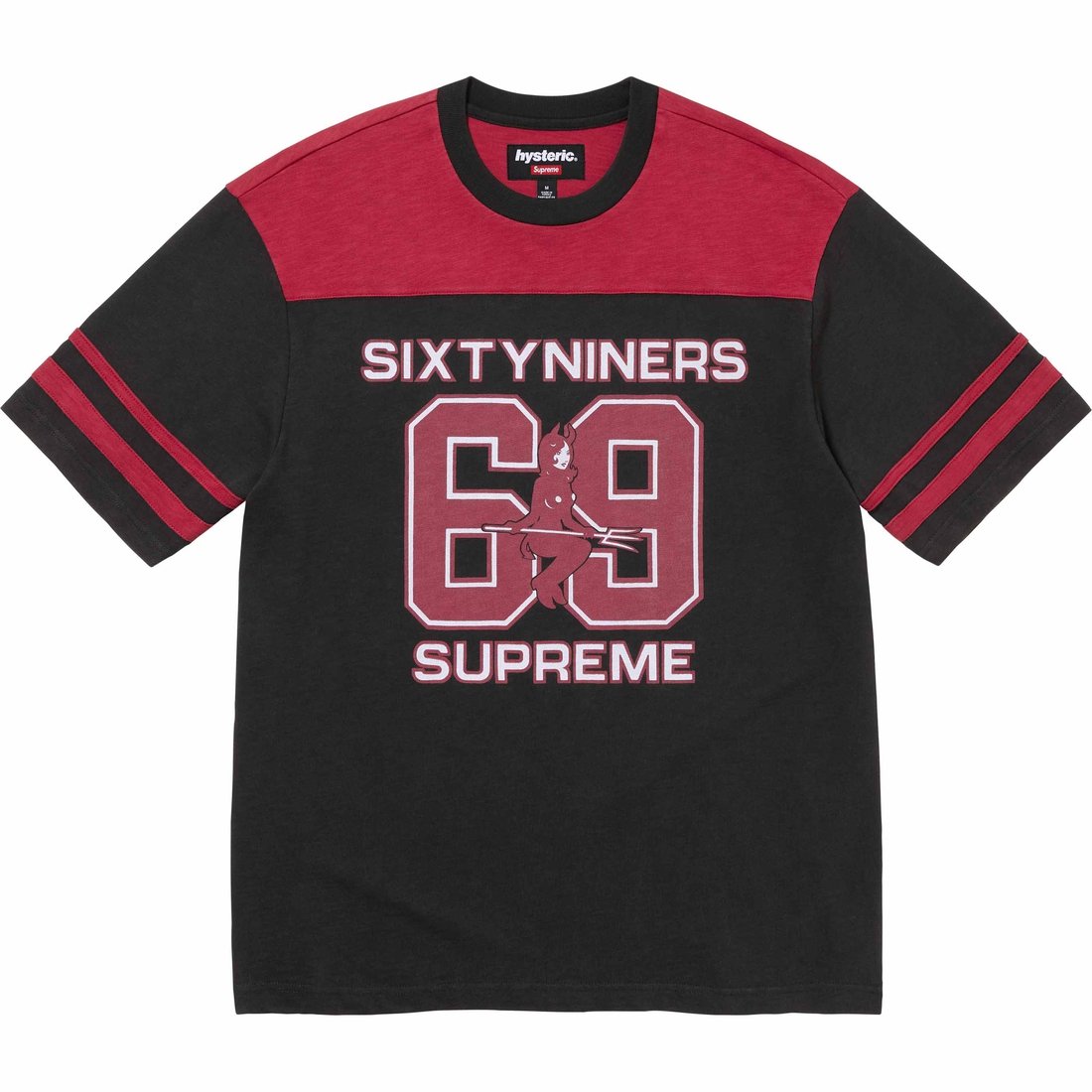 Details on Supreme HYSTERIC GLAMOUR 69 Football Top Black from fall winter
                                                    2024 (Price is $98)