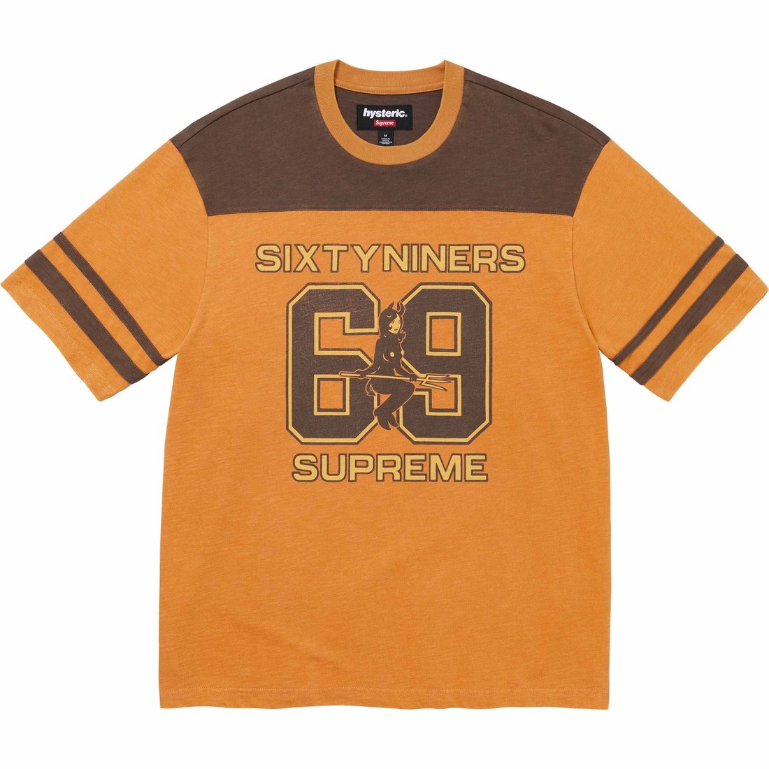 Details on Supreme HYSTERIC GLAMOUR 69 Football Top Light Orange from fall winter
                                                    2024 (Price is $98)