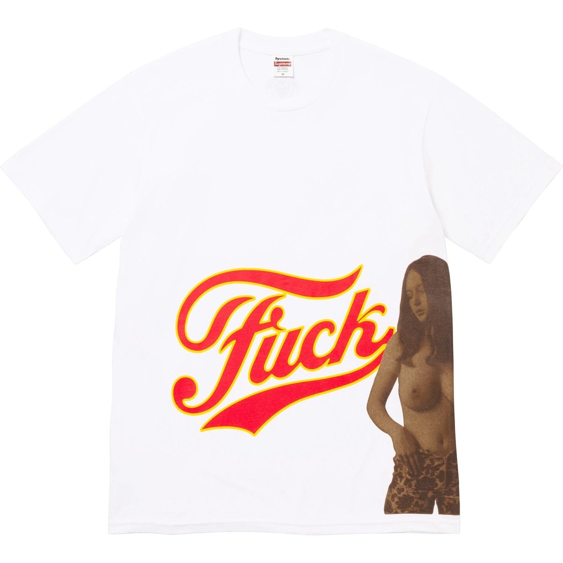 Details on Supreme HYSTERIC GLAMOUR Fuck Tee White from fall winter
                                                    2024 (Price is $54)