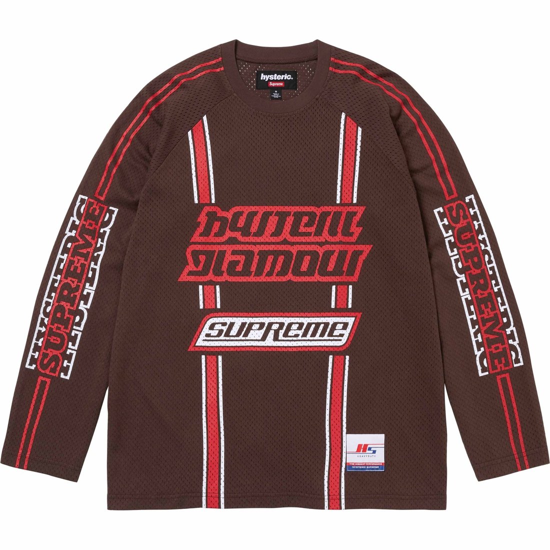 Details on Supreme HYSTERIC GLAMOUR Mesh L S Top Brown from fall winter
                                                    2024 (Price is $118)