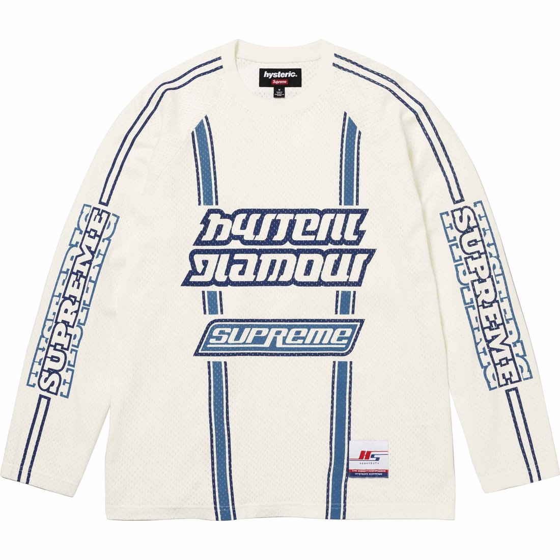 Details on Supreme HYSTERIC GLAMOUR Mesh L S Top White from fall winter
                                                    2024 (Price is $118)