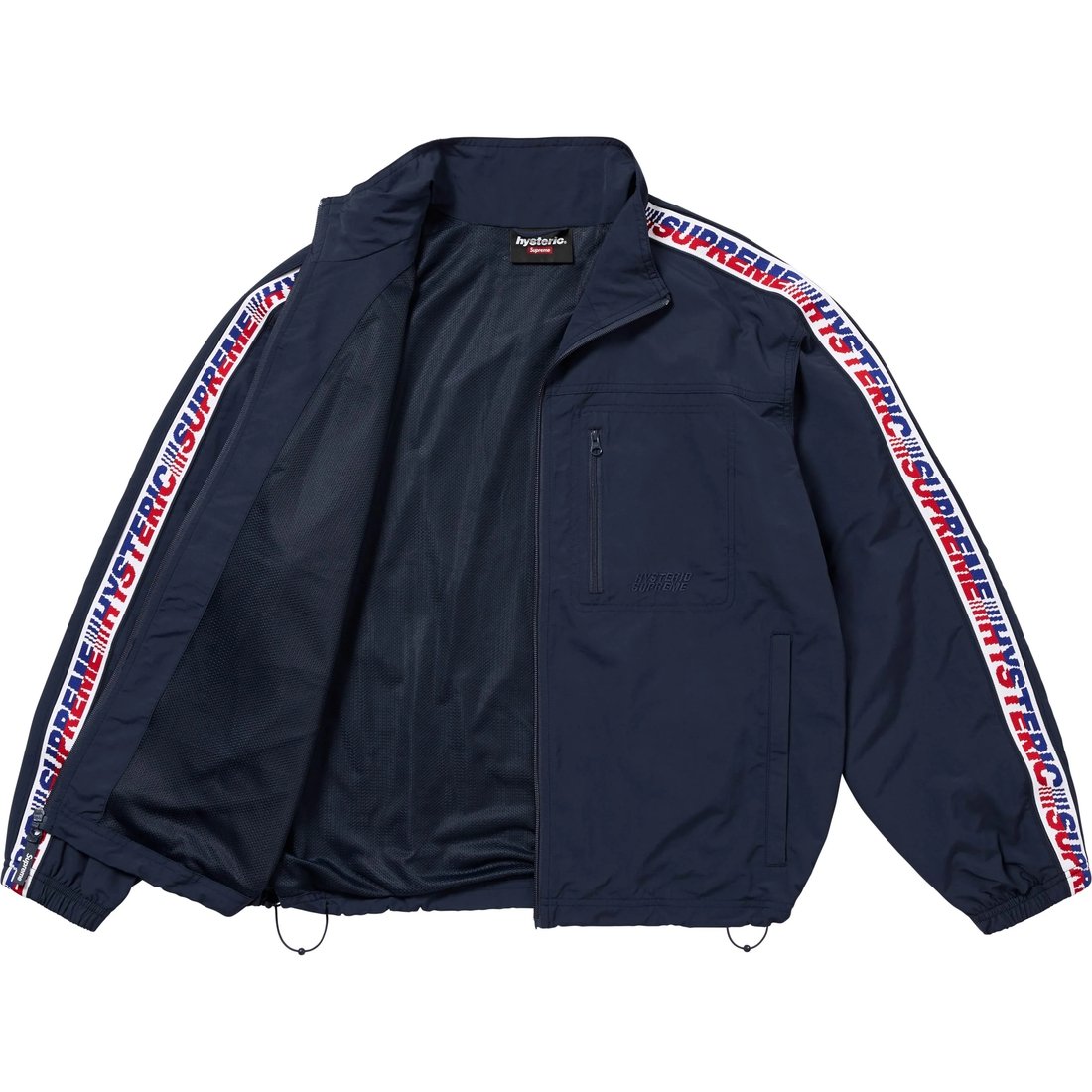 Details on Supreme HYSTERIC GLAMOUR Track Jacket Navy from fall winter
                                                    2024 (Price is $188)