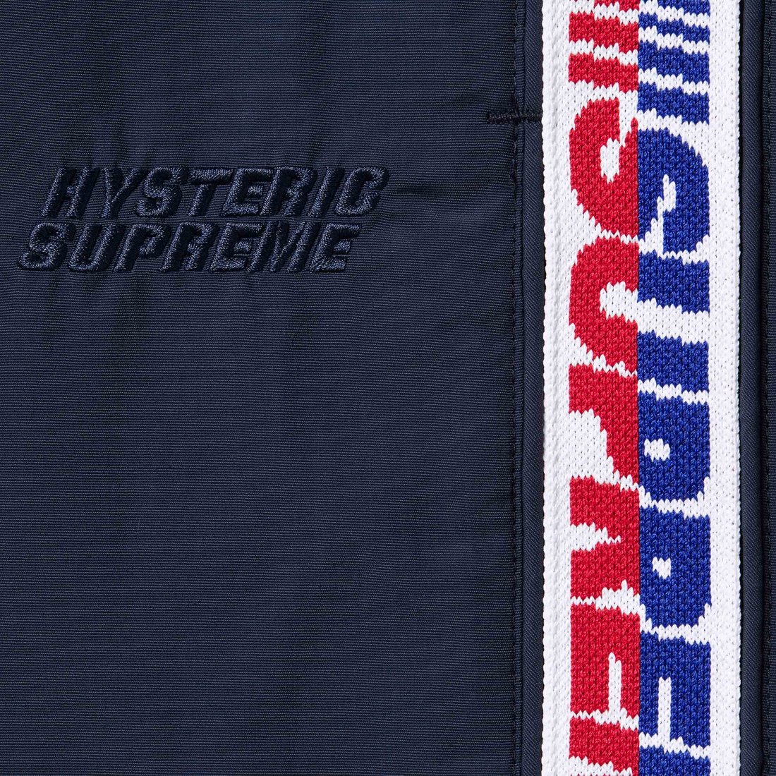 Details on Supreme HYSTERIC GLAMOUR Track Pant Navy from fall winter
                                                    2024 (Price is $158)