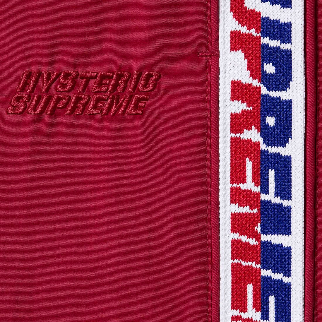 Details on Supreme HYSTERIC GLAMOUR Track Pant Red from fall winter
                                                    2024 (Price is $158)