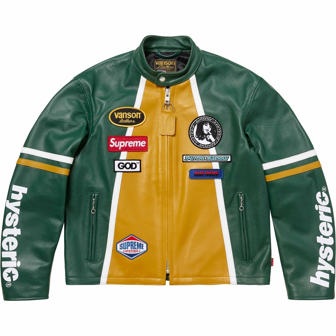 Details on Supreme HYSTERIC GLAMOUR Vanson Leathers Jacket Green from fall winter
                                                    2024 (Price is $1098)