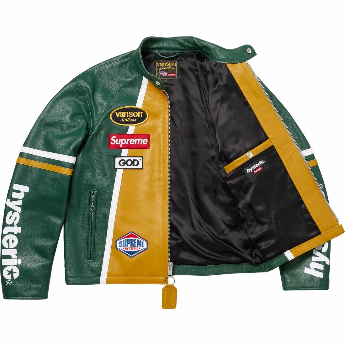 Details on Supreme HYSTERIC GLAMOUR Vanson Leathers Jacket Green from fall winter
                                                    2024 (Price is $1098)