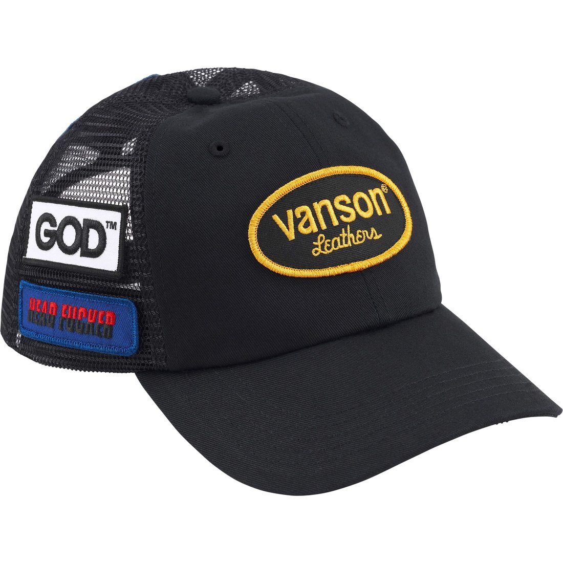 Details on Supreme HYSTERIC GLAMOUR Vanson Leathers Mesh Back 6-Panel Black from fall winter
                                                    2024 (Price is $58)