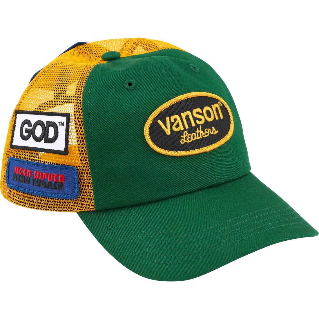 Details on Supreme HYSTERIC GLAMOUR Vanson Leathers Mesh Back 6-Panel Green from fall winter
                                                    2024 (Price is $58)