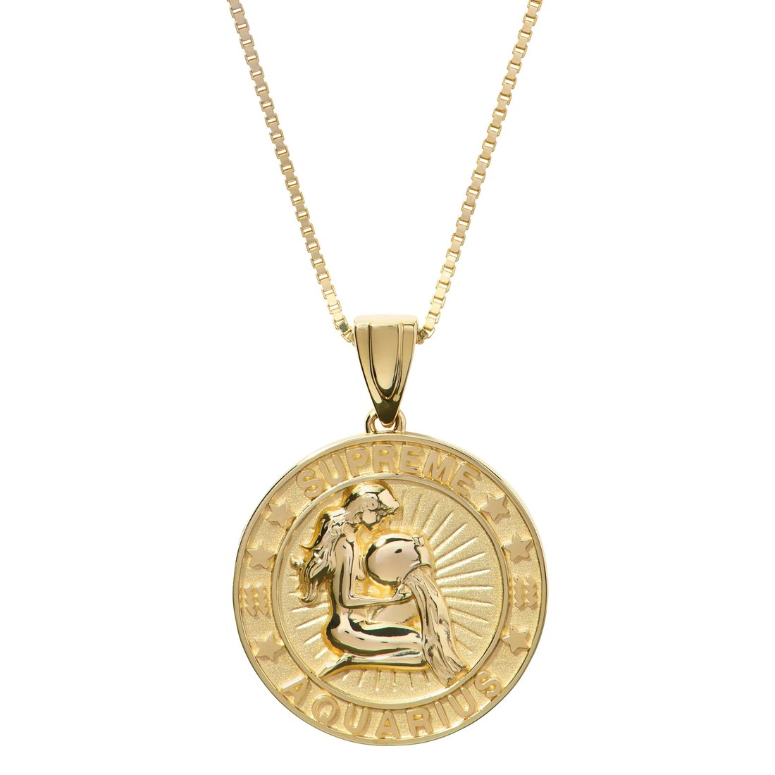 Details on Supreme Jacob&Co 14K Gold Zodiac Pendant Gold - Aquarius from fall winter
                                                    2024 (Price is $1498)