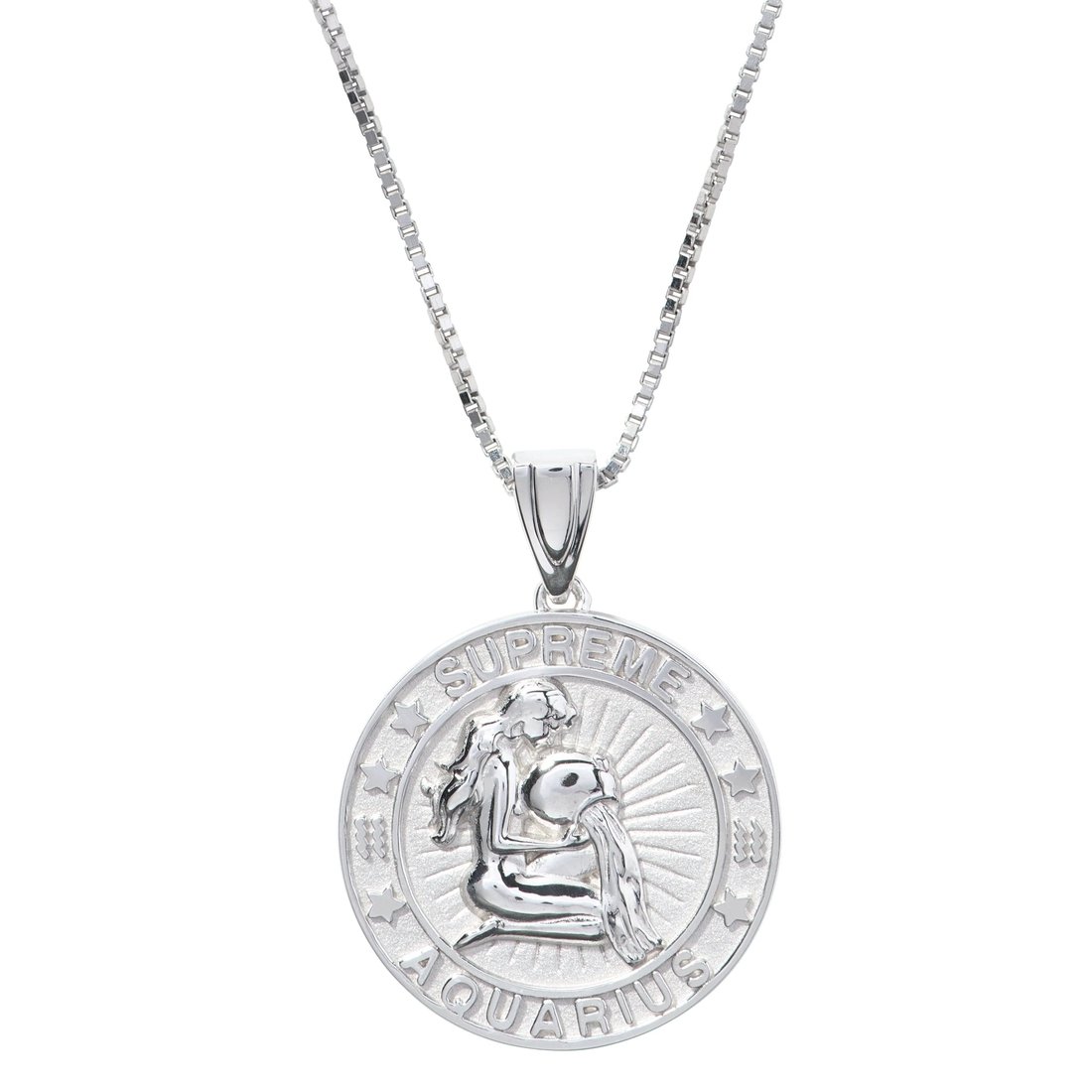 Details on Supreme Jacob&Co Sterling Silver Zodiac Pendant Silver - Aquarius from fall winter
                                                    2024 (Price is $598)