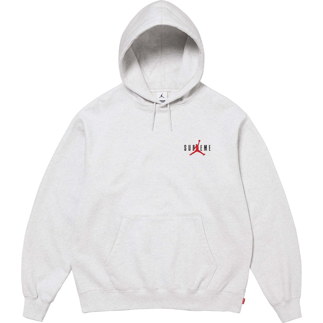 Details on Supreme Jordan Hooded Sweatshirt Ash Grey from fall winter
                                                    2024 (Price is $168)