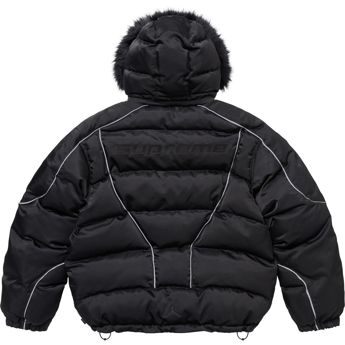 Details on Supreme Jordan Puffer Jacket Black from fall winter
                                                    2024 (Price is $368)