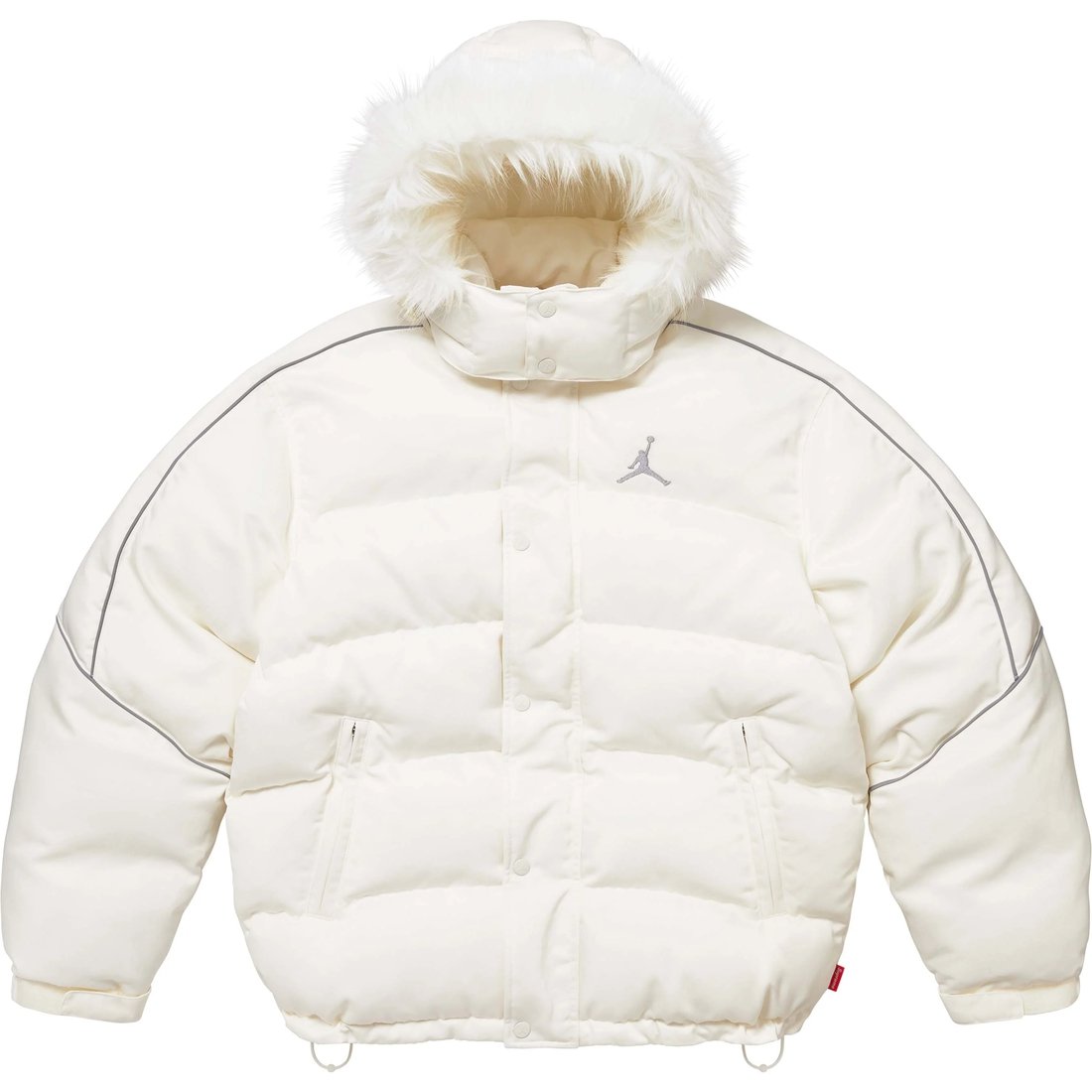 Details on Supreme Jordan Puffer Jacket White from fall winter
                                                    2024 (Price is $368)