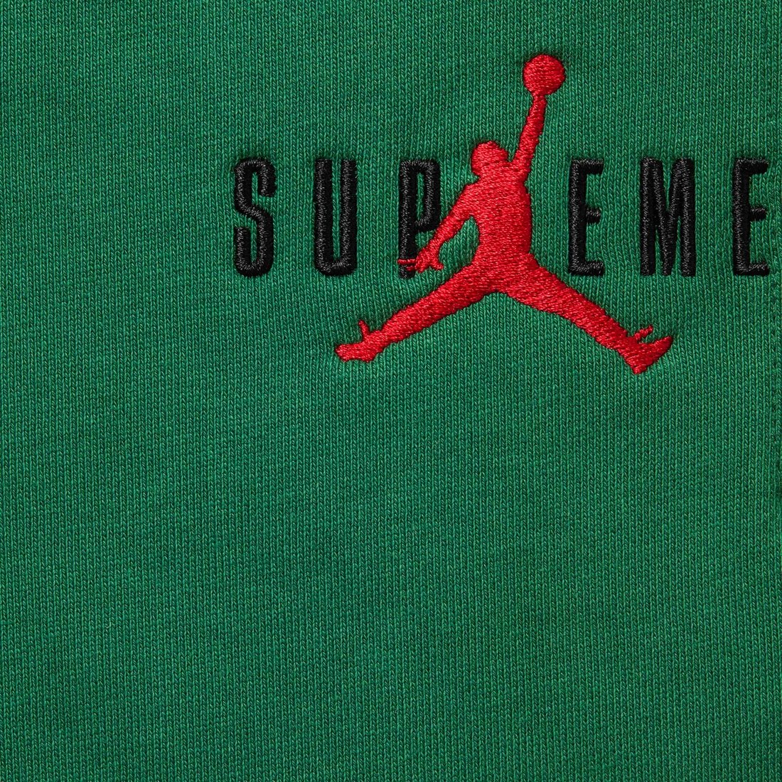 Details on Supreme Jordan Sweatpant Green from fall winter
                                                    2024 (Price is $148)