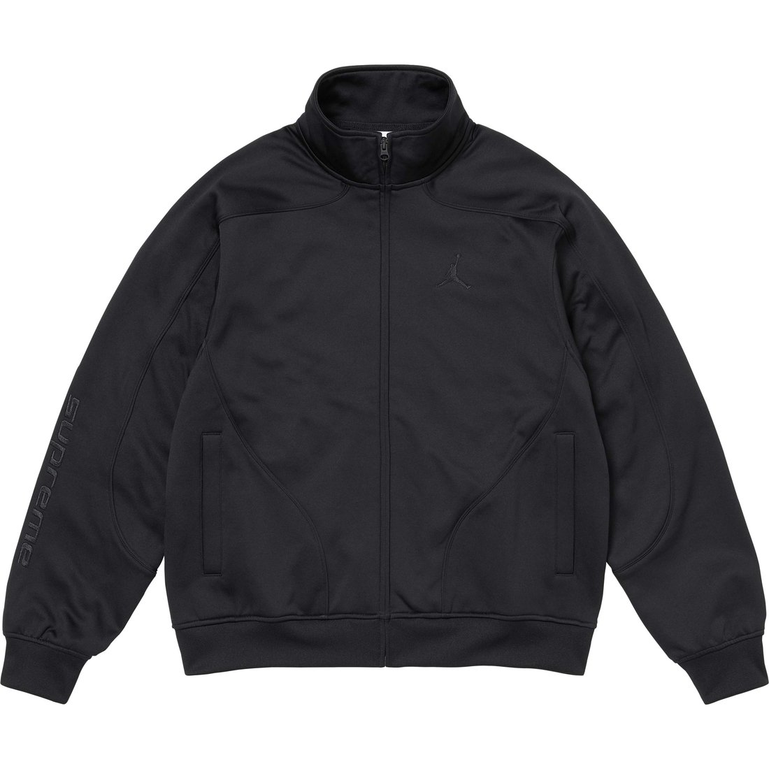 Details on Supreme Jordan Tricot Track Jacket Black from fall winter
                                                    2024 (Price is $188)