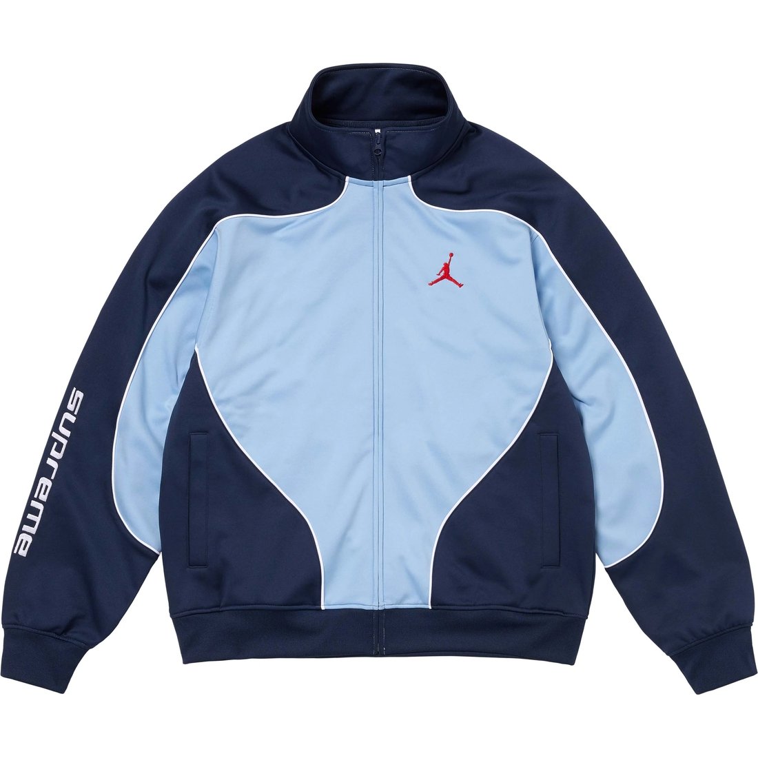 Details on Supreme Jordan Tricot Track Jacket Light Blue from fall winter
                                                    2024 (Price is $188)