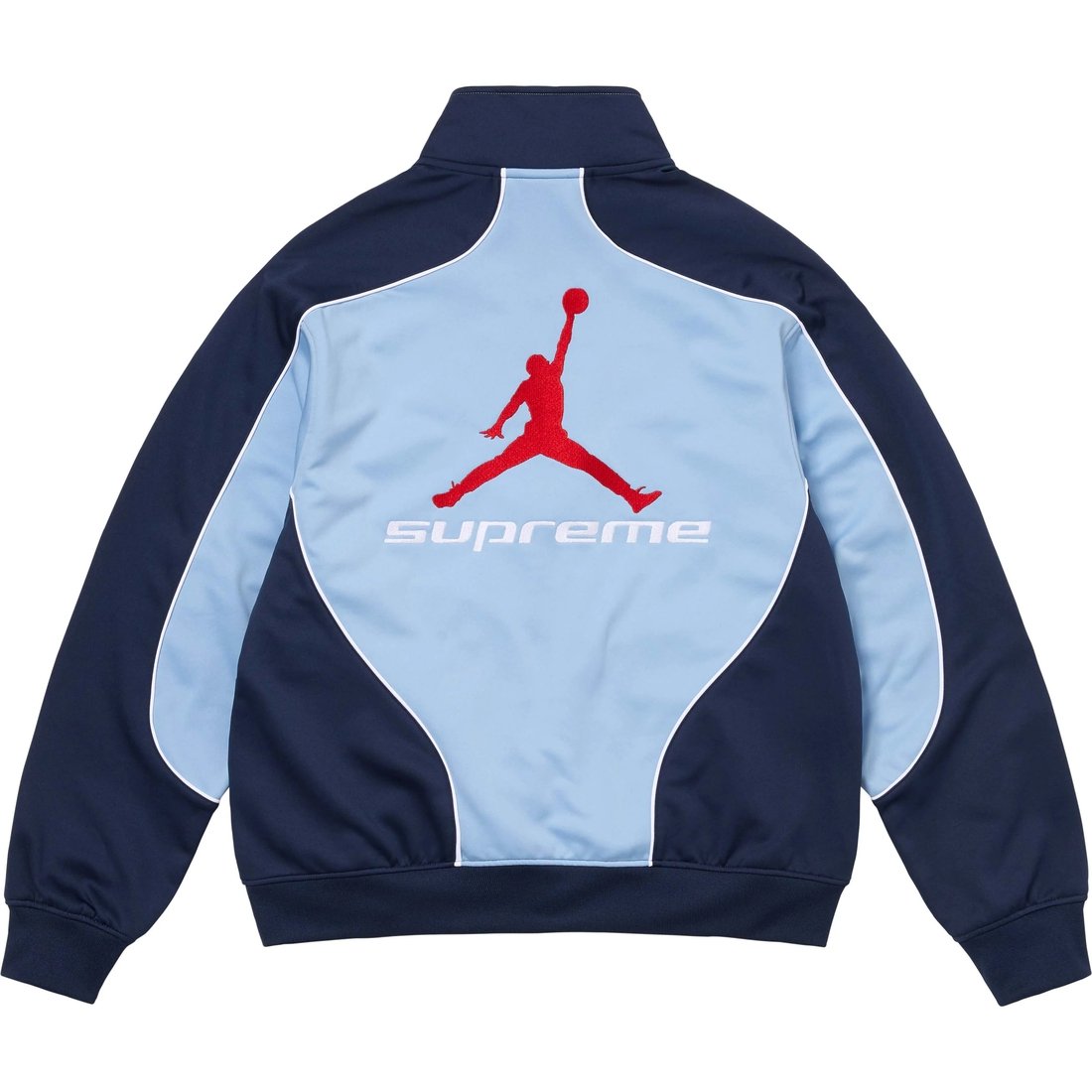 Details on Supreme Jordan Tricot Track Jacket Light Blue from fall winter
                                                    2024 (Price is $188)