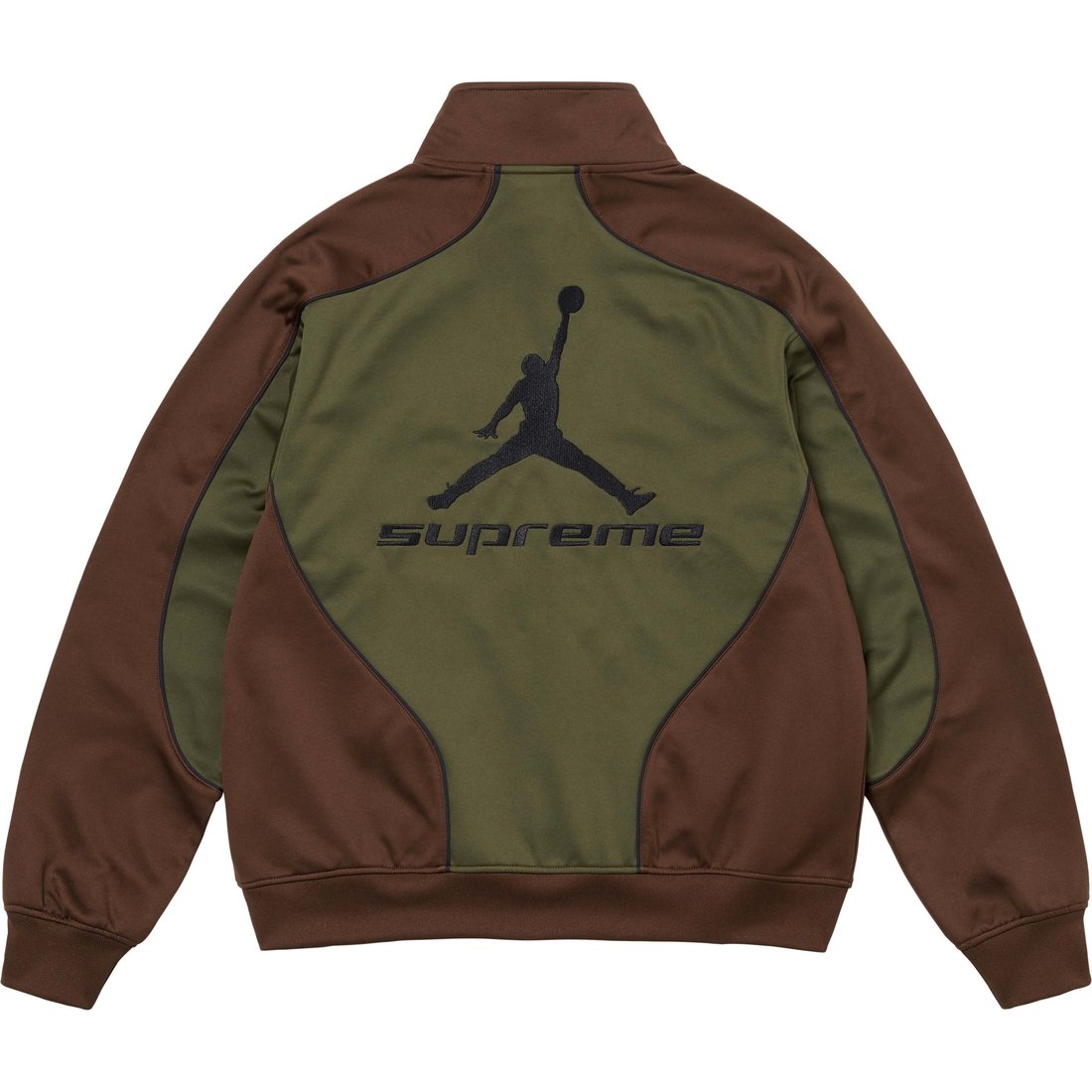 Details on Supreme Jordan Tricot Track Jacket Olive from fall winter
                                                    2024 (Price is $188)