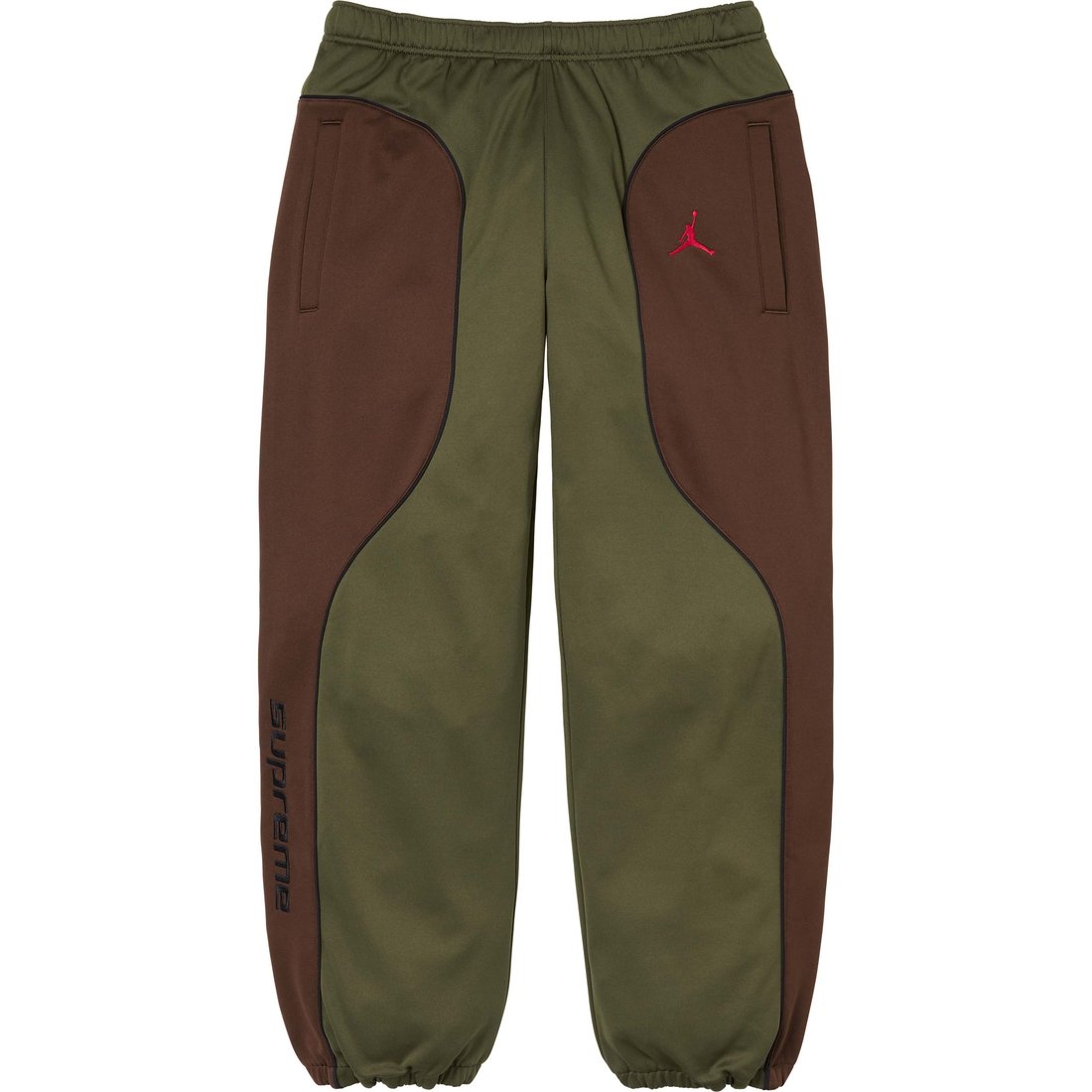 Details on Supreme Jordan Tricot Track Pant Olive from fall winter
                                                    2024 (Price is $178)