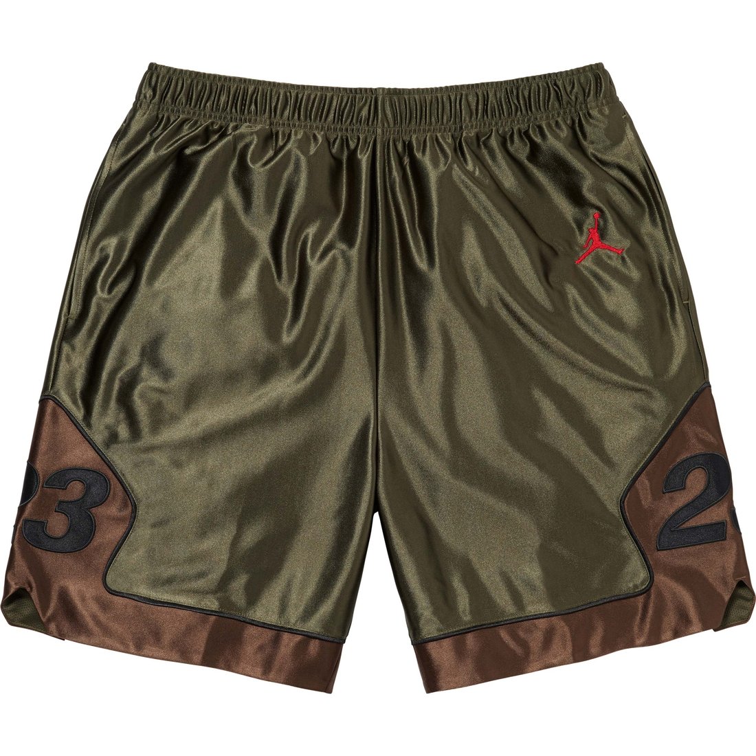 Details on Supreme Jordan Warm Up Short Olive from fall winter
                                                    2024 (Price is $138)