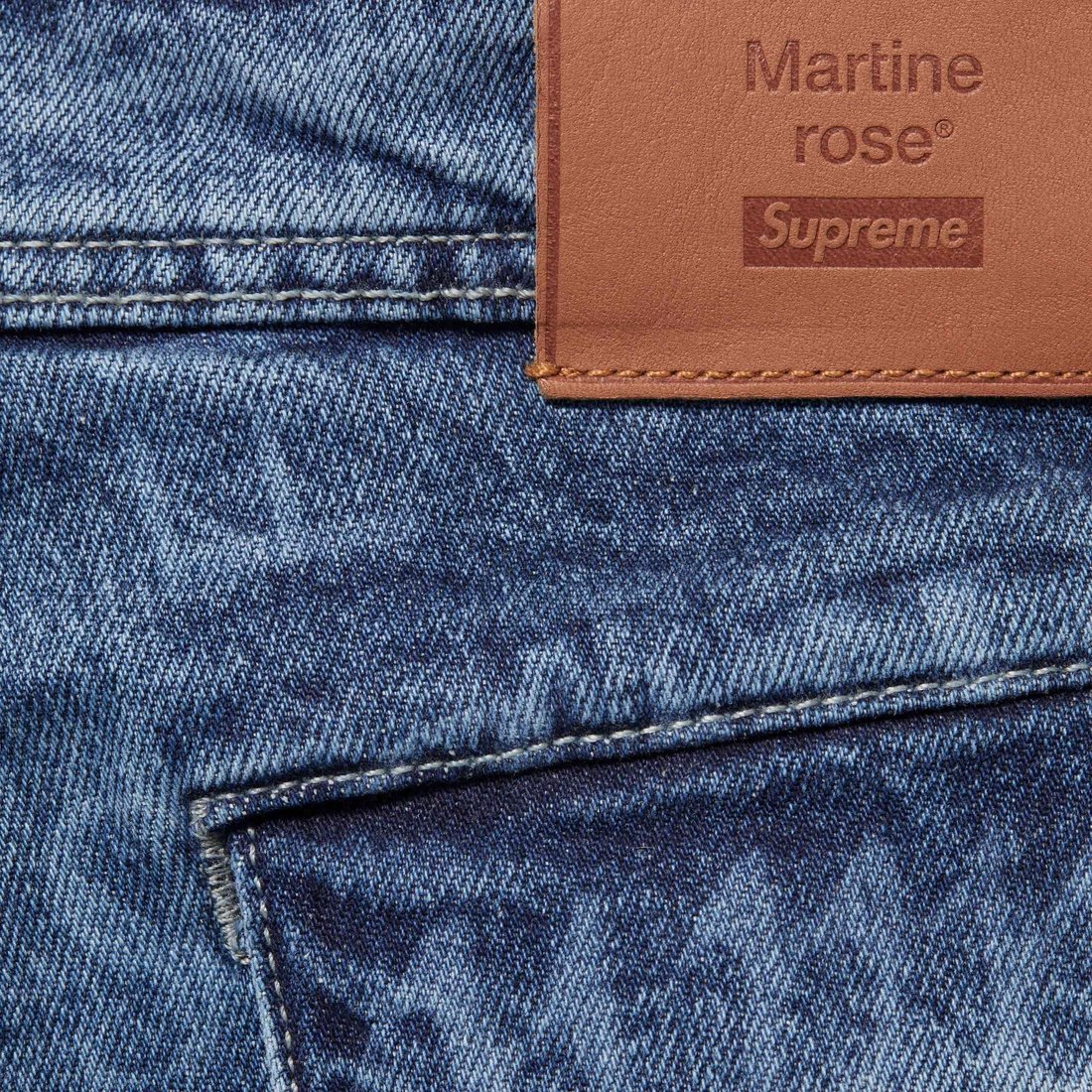 Details on Supreme Martine Rose Denim Cargo Pant Washed Blue from fall winter
                                                    2024 (Price is $288)