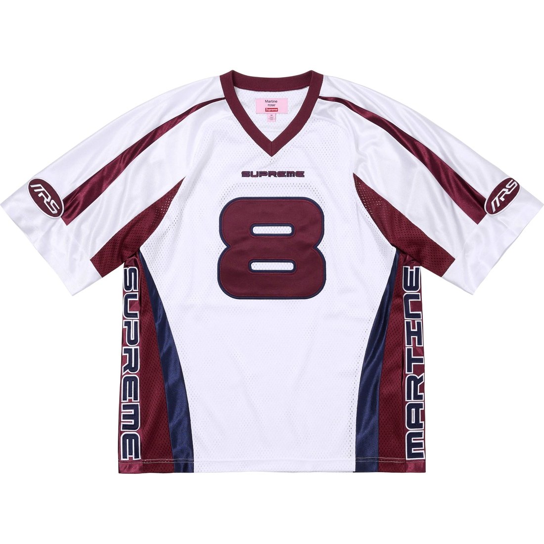 Details on Supreme Martine Rose Football Jersey White from fall winter
                                                    2024 (Price is $158)