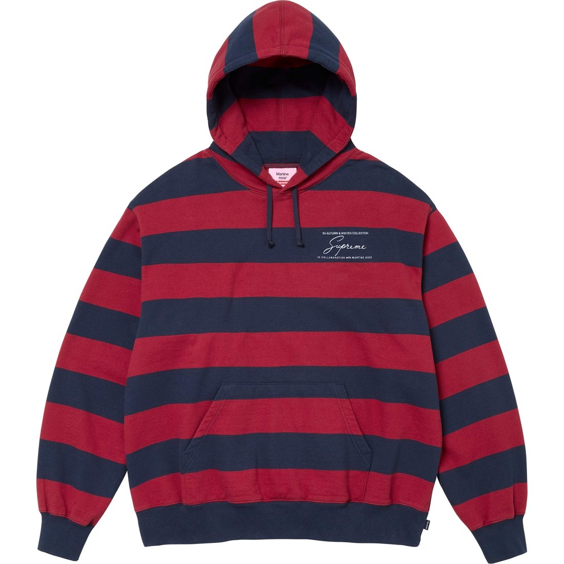 Details on Supreme Martine Rose Hooded Sweatshirt Stripe from fall winter
                                                    2024 (Price is $198)