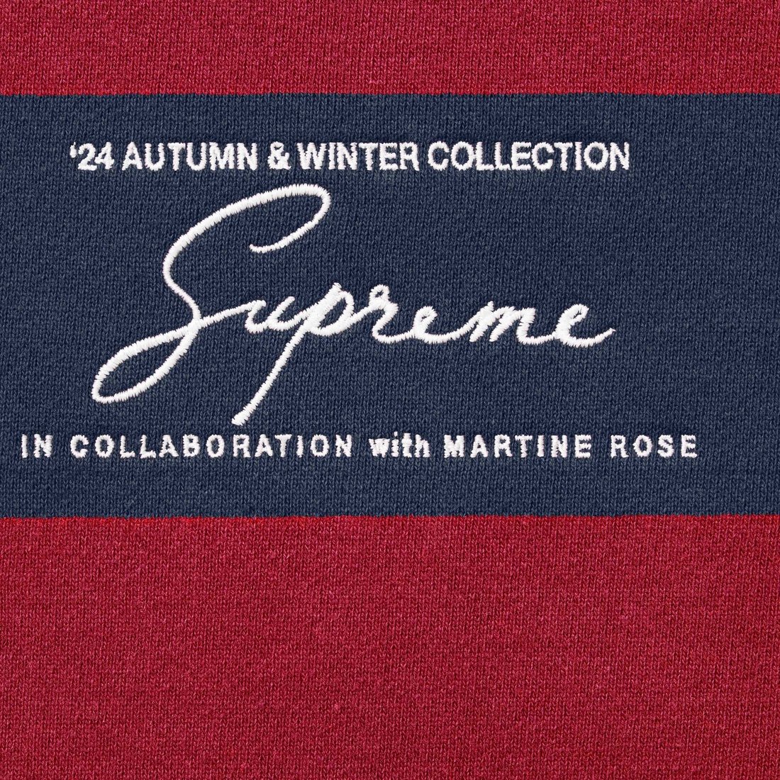 Details on Supreme Martine Rose Hooded Sweatshirt Stripe from fall winter
                                                    2024 (Price is $198)