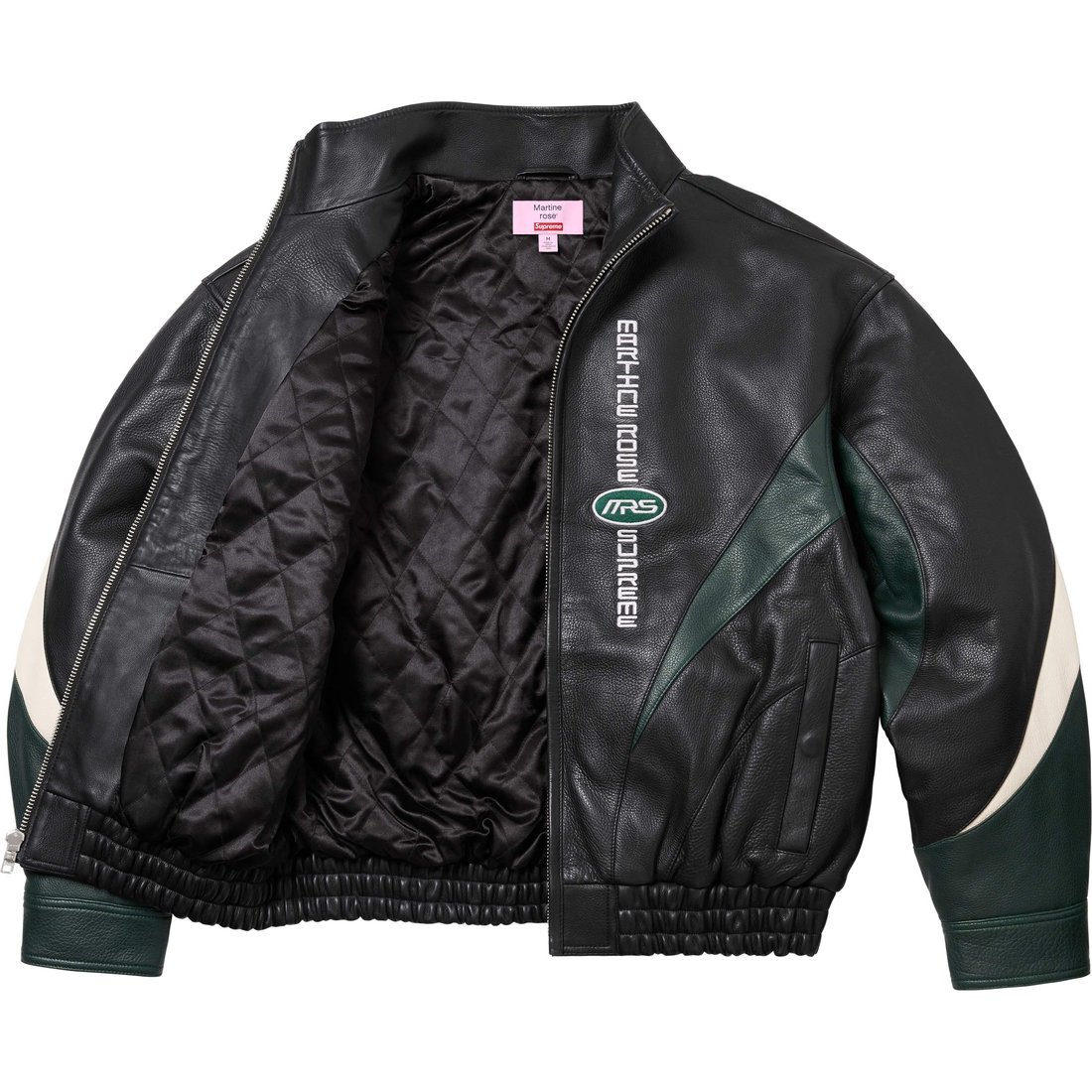 Details on Supreme Martine Rose Leather Jacket Black from fall winter
                                                    2024 (Price is $998)